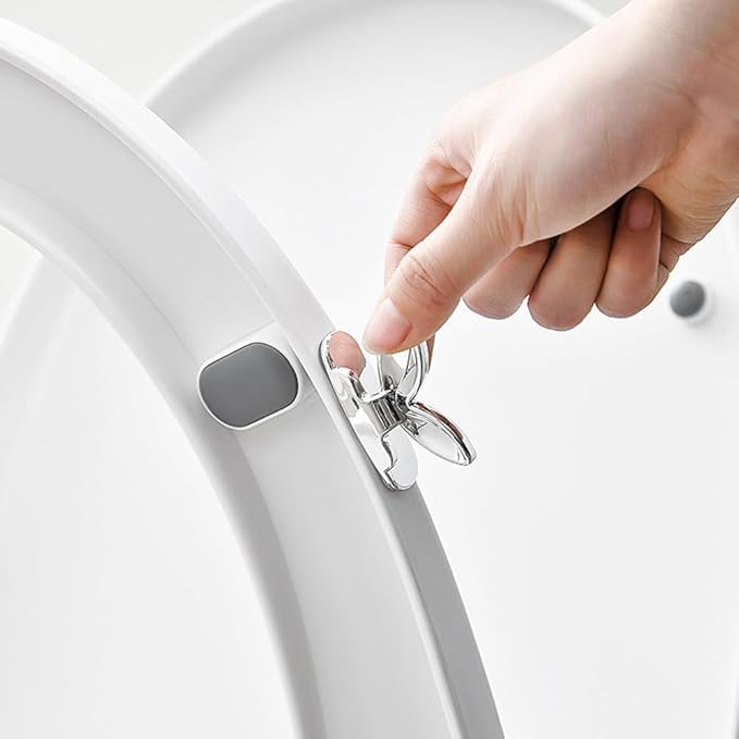 DNESHY Toilet Seat Cover Lifter, Self-Adhesive Toilet Seat Holder with Double Tape, Toilet Cover Support Tools Bathroom Accessories Maintain Hand Hygiene Germ-Free Handle for Home, Office (Silver) - Image 2