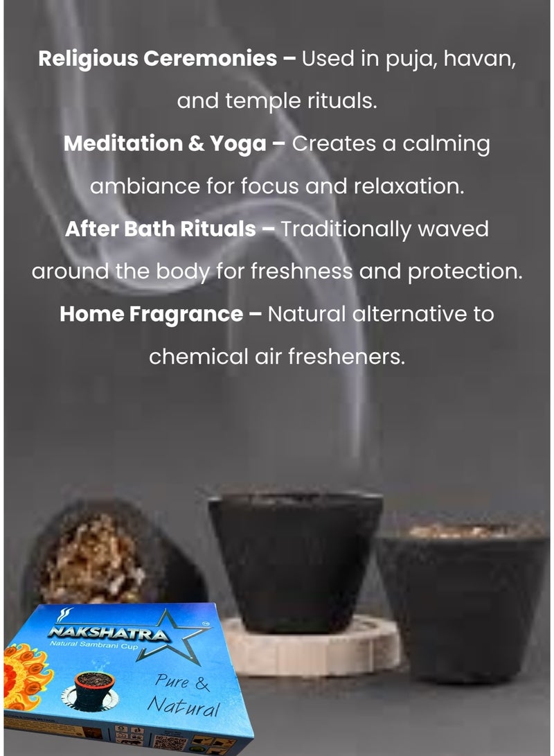 NAKSHATRA-Natural Sambrani Cup-12 Pcs (Pue &Natural) Dhoop Cups for Havan, Puja and Home Fragrance - Image 3