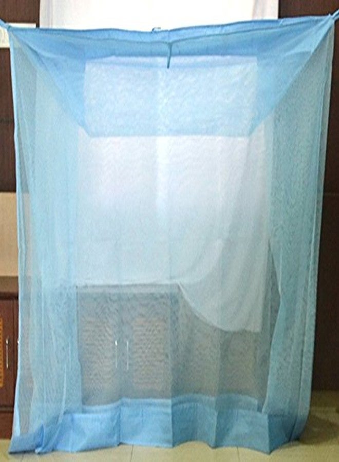 ans Dreams Polycotton Mosquito Net for Double Bed (Plain, Blue) - Image 2