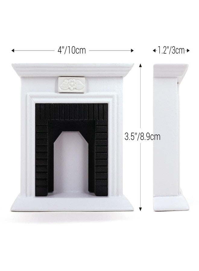 CHAMBERY 1:12 Scale Miniature Wooden Fireplace Dollhouse Furniture Accessories - Image 3