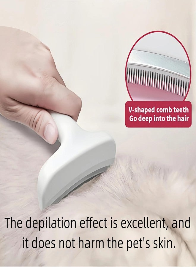 Treayes White Large Deshedding Dog Brush - V-Shape Curved Pet Comb with Dense Teeth, Effective Grooming for Shedding Control,Wonderful Gift for Big Breed Owners - Image 5