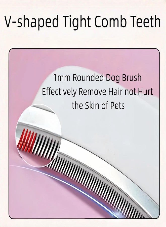 Treayes White Large Deshedding Dog Brush - V-Shape Curved Pet Comb with Dense Teeth, Effective Grooming for Shedding Control,Wonderful Gift for Big Breed Owners - Image 3