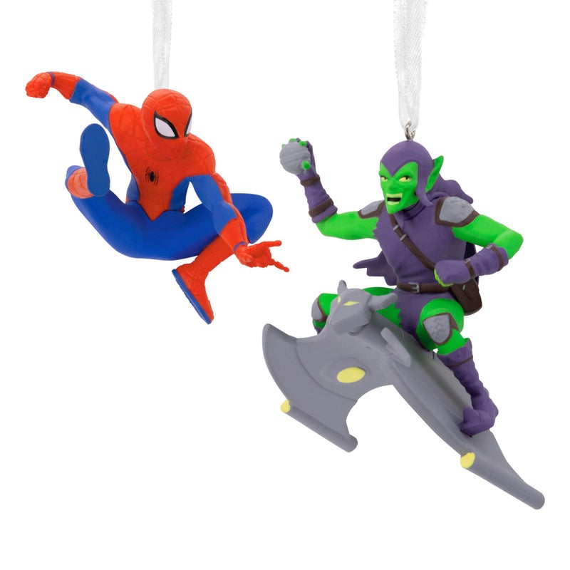 Hallmark Marvel Spider-Man and Green Goblin Christmas Ornaments  Set of 2 - Image 1
