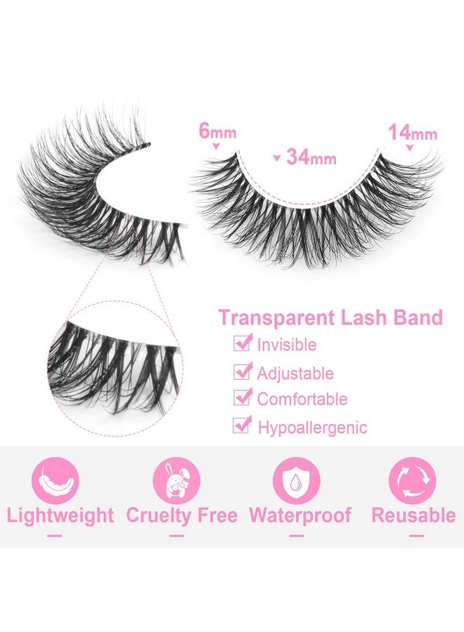 Kiromiro 14Mm Lashes Natural Look Wispy Eyelashes Fluffy Faux Mink Lashes Clear Band Short Natural False Lashes Cat Eye Daily Soft Strip Lashes Pack By Kiromiro - Image 4