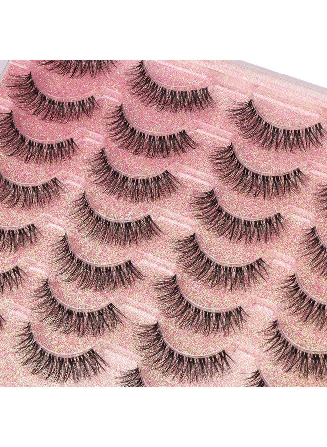 Kiromiro 14Mm Lashes Natural Look Wispy Eyelashes Fluffy Faux Mink Lashes Clear Band Short Natural False Lashes Cat Eye Daily Soft Strip Lashes Pack By Kiromiro - Image 3