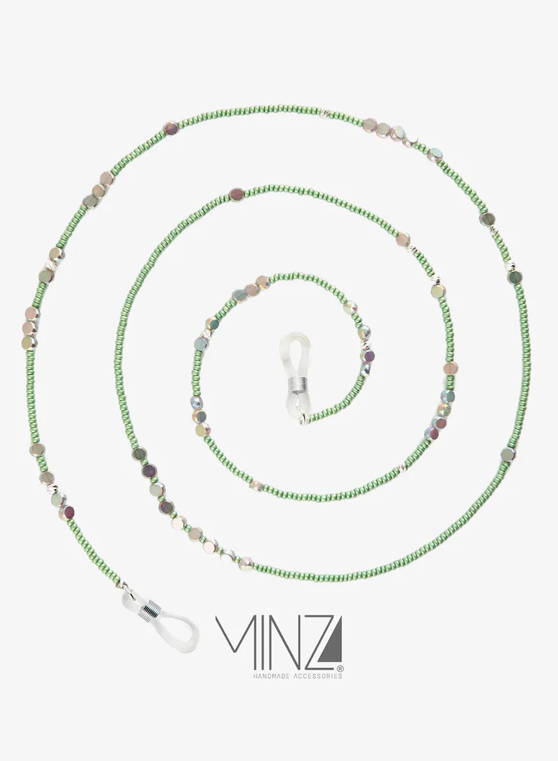 Minza  Minza “Mint” Women’s Eyewear Chain, 925 Sterling Silver, Green Czech Beads & Crystal Accents, Handmade Glasses Chain for Sunglasses & Eyeglasses, Elegant Minimalist Eyewear Accessory. for Women | Best Price UAE