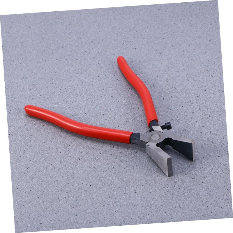 ULTECHNOVO Flat-nose Key Fob Pliers Pressure for Glass Trimming and Cutting Red Handle Includes Silicone Grip for Enhanced Control - Image 2