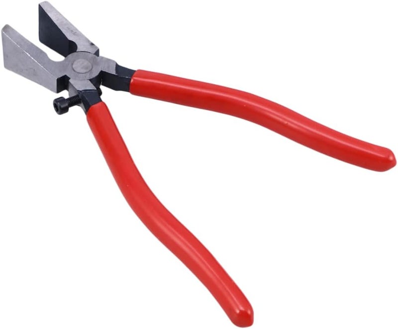 ULTECHNOVO Flat-nose Key Fob Pliers Pressure for Glass Trimming and Cutting Red Handle Includes Silicone Grip for Enhanced Control - Image 1