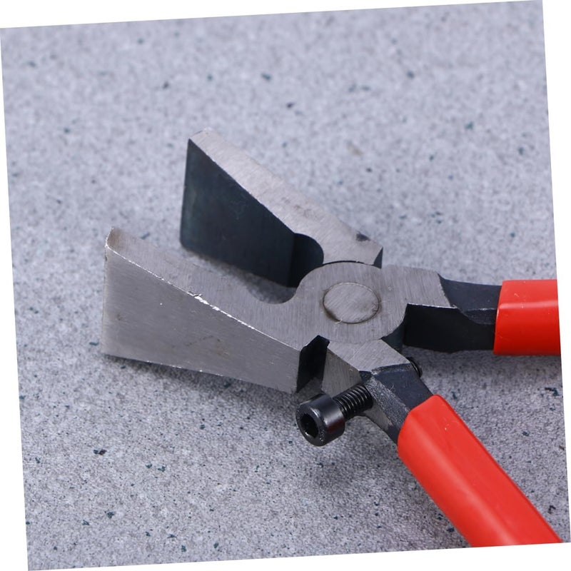 ULTECHNOVO Flat-nose Key Fob Pliers Pressure for Glass Trimming and Cutting Red Handle Includes Silicone Grip for Enhanced Control - Image 4