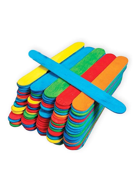 Colored Popsicle Sticks 4.5 inches Wooden Craft Sticks for Ice Cream, Lollipop, Waxing, Resin Stirring, Kids Art Supplies (50 Pieces)