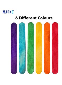 MARKQ Colored Popsicle Sticks 4.5 inches Wooden Craft Sticks for Ice Cream, Lollipop, Waxing, Resin Stirring, Kids Art Supplies (50 Pieces)  - Image 4