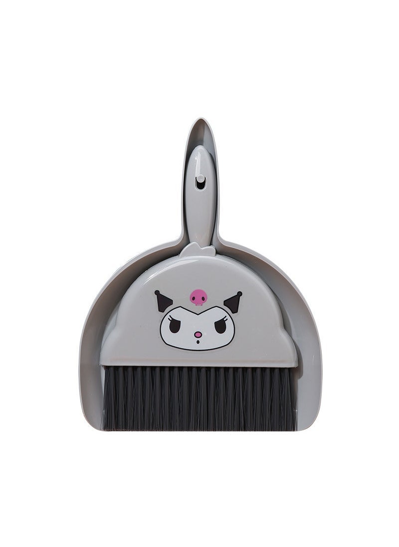 Beauenty Desktop dustpan broom suit household car cleaning tool broom computer keyboard cleaning brush broom with shovel suit Gray