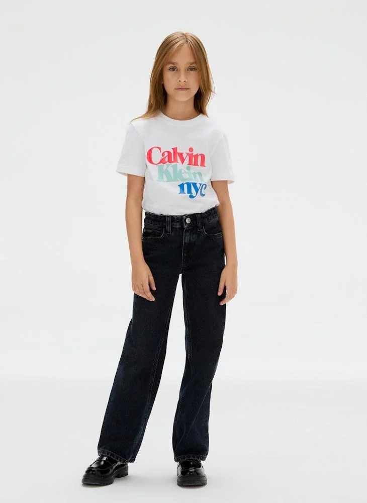 Calvin Klein Jeans Kids Pearl Signature Crew Neck T-Shirt