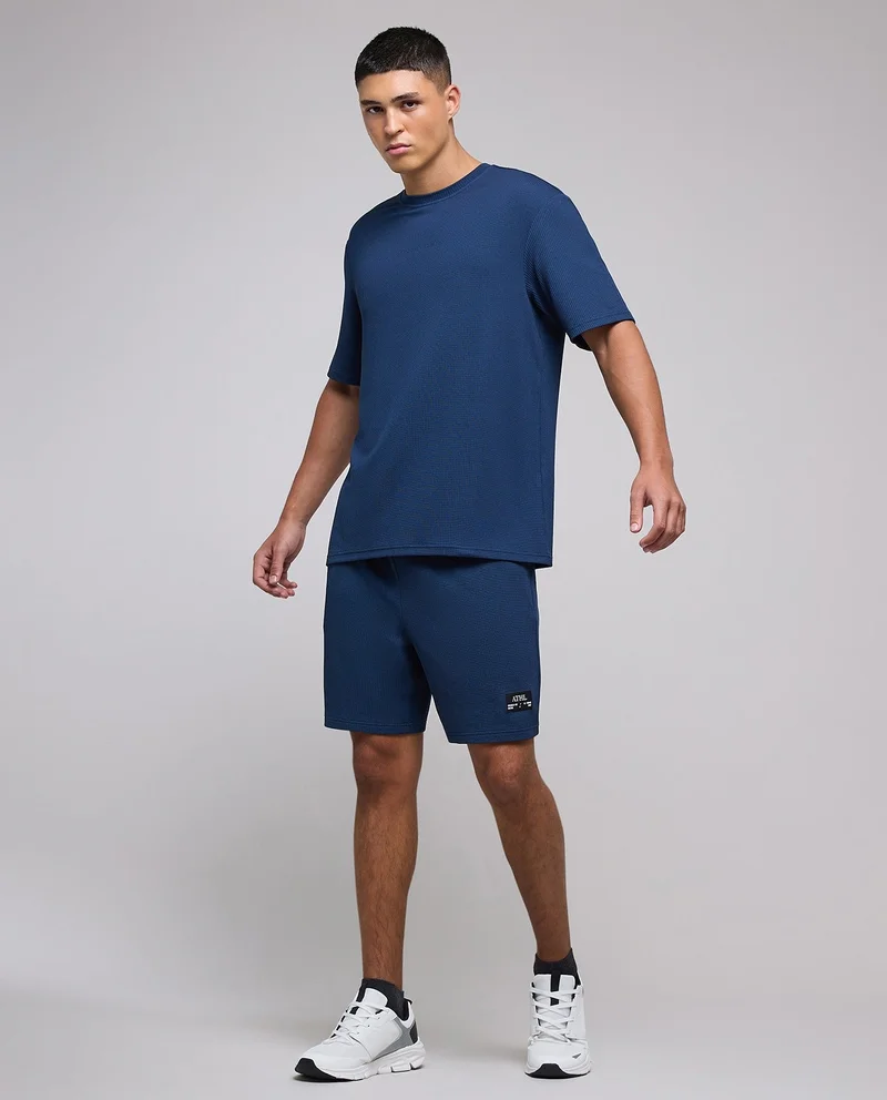 R&b Textured T-Shirt with Crew Neck and Short Sleeves
