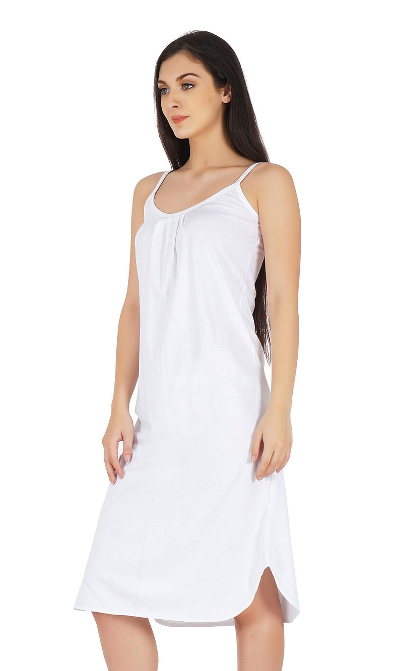 BLAZON Women's Cotton Hosiery Solid Maxi Sublime Night Dress (13005 White_01_4XL_White_4XL) - Image 3