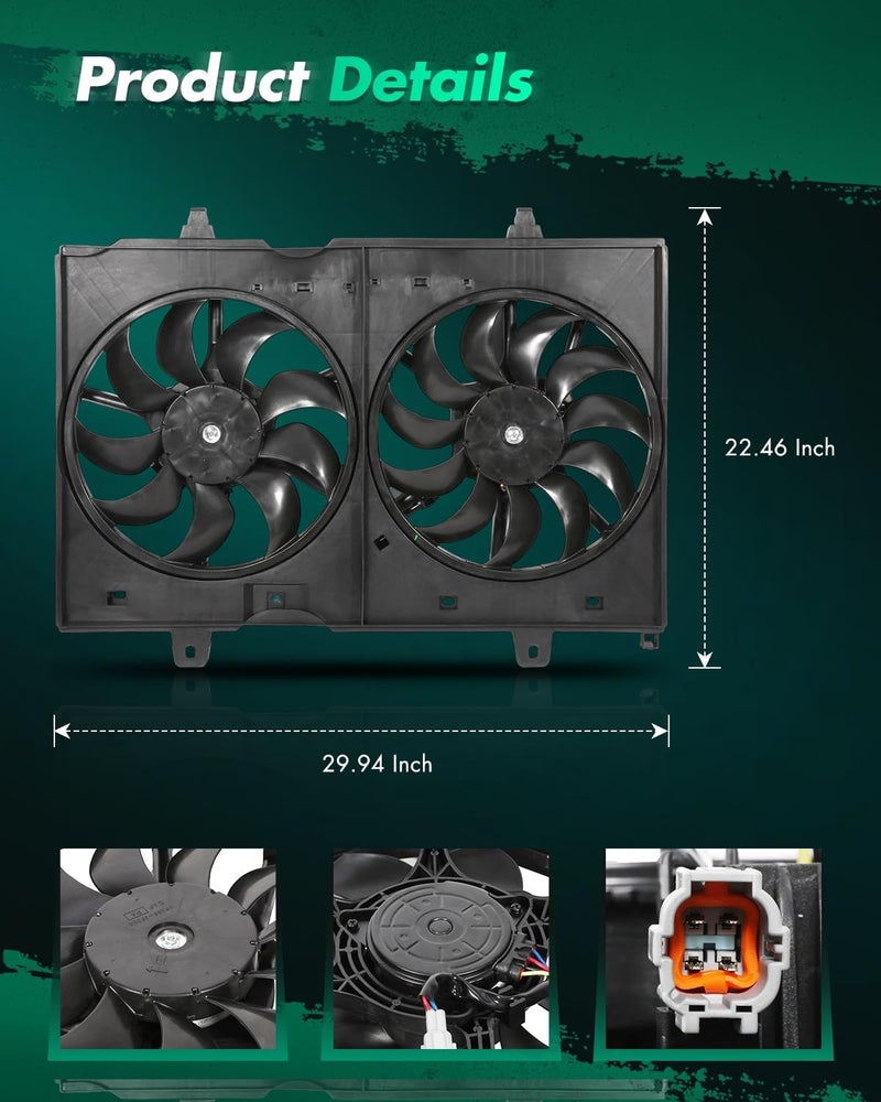 SCITOO 621-161 Electric Radiator Condenser Engine Dual Cooling Fan for Nissan Rogue 2008-2015 - Image 3