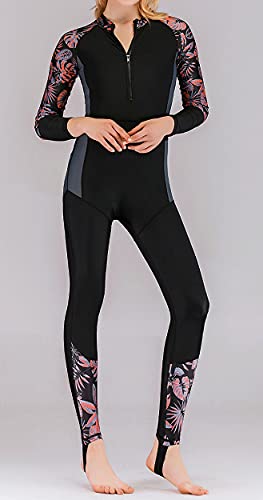 FEOYA One Piece Women's Diving Suit - UPF 50+ Lightweight Rash Guard, Long Sleeve, Full Sun Protection, Breathable, Swimming Suit - XL Orange - Image 2