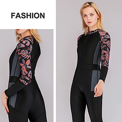 FEOYA One Piece Women's Diving Suit - UPF 50+ Lightweight Rash Guard, Long Sleeve, Full Sun Protection, Breathable, Swimming Suit - XL Orange - Image 5