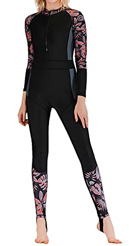 FEOYA One Piece Women's Diving Suit - UPF 50+ Lightweight Rash Guard, Long Sleeve, Full Sun Protection, Breathable, Swimming Suit - XL Orange - Image 1