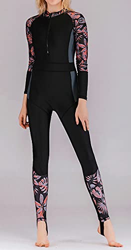 FEOYA One Piece Women's Diving Suit - UPF 50+ Lightweight Rash Guard, Long Sleeve, Full Sun Protection, Breathable, Swimming Suit - XL Orange - Image 3
