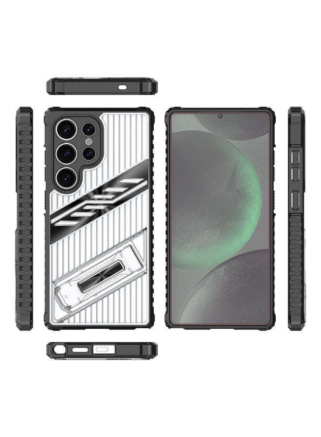 cas:pace Premium Transparent Anti-Fall Armor Case with 5G Folding Bracket for Galaxy S25 Ultra+Two tempered films - Image 5