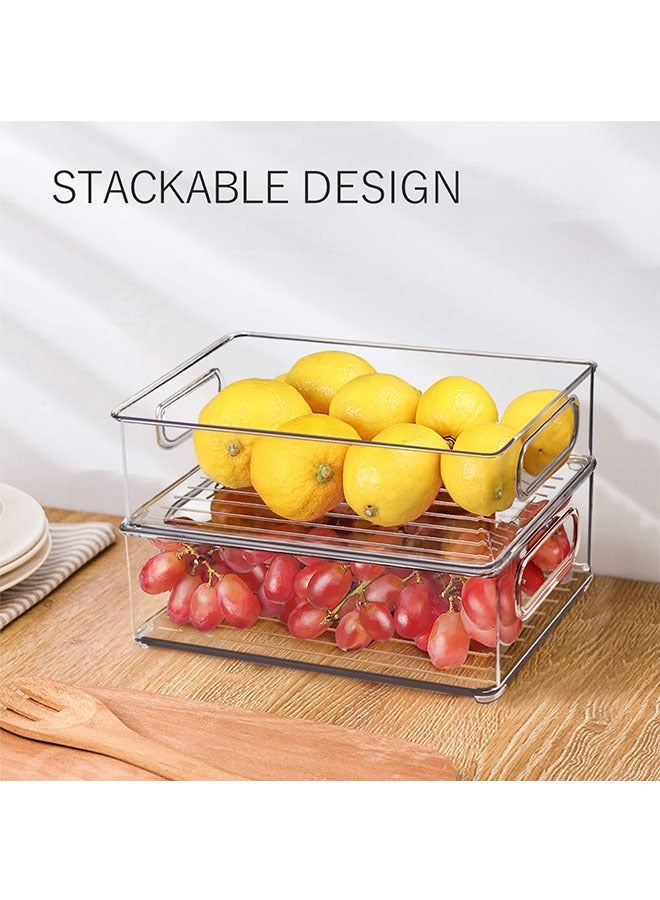 Peachjoy 6 PCS Clear Plastic Drawer Organizers and 100 PE Thickened Gloves, Multi-Purpose Storage Bins for Makeup, Jewelry, Bedroom, Bathroom & Office Organization  - Image 2