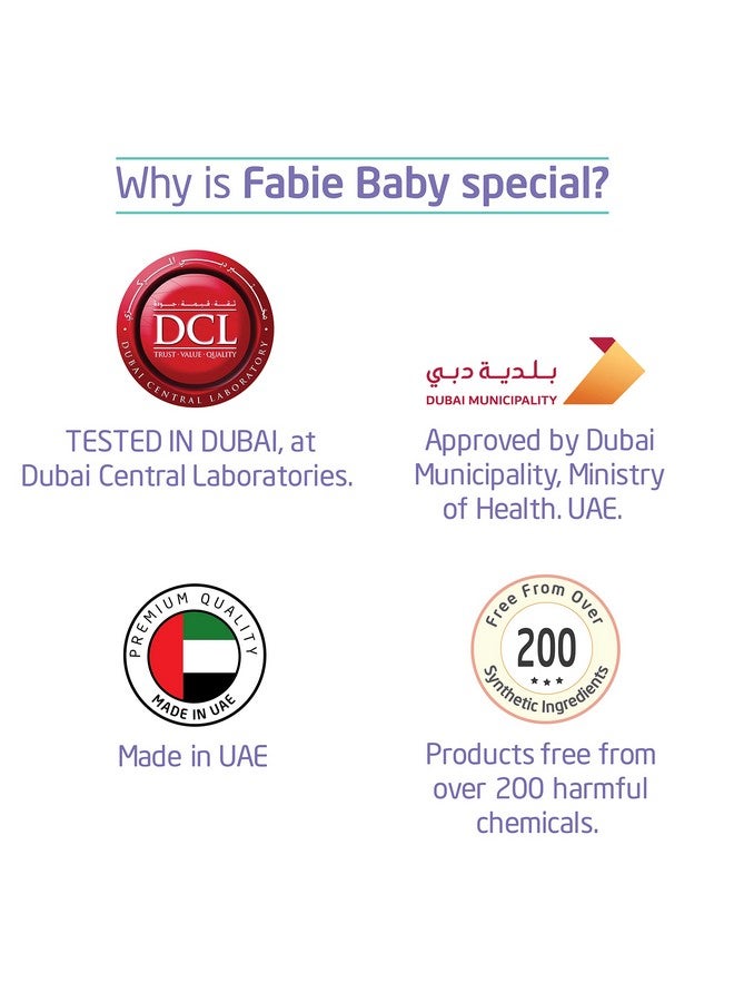 Fabie Baby Body Wash, Imported Daily Moisturizing Baby Wash, Head To Toe, Made In Dubai, Paraben Free, 400Ml - Image 5