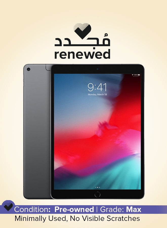 ابل  مجدد - آيباد إير 2019 (الجيل الثالث) 10.5 بوصة 64 جيجابايت واي فاي 4G LTE رمادي فضائي مع فيس تايم - Image 1