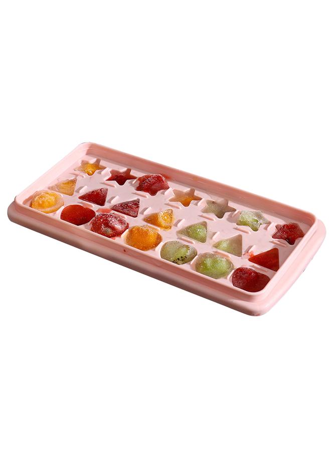 Homemade Ice Cube Molds Creative Shapes Ice Tray Plastic Ice Making Box for Home Light Pink  - Image 1