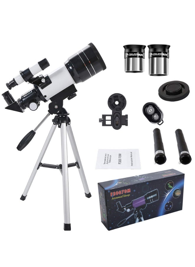 Portable 70mm Aperture Refracting Telescope – Fully Multi-Coated Optics with Tripod, Phone Adapter, and Carrying Case for Beginners  - Image 1