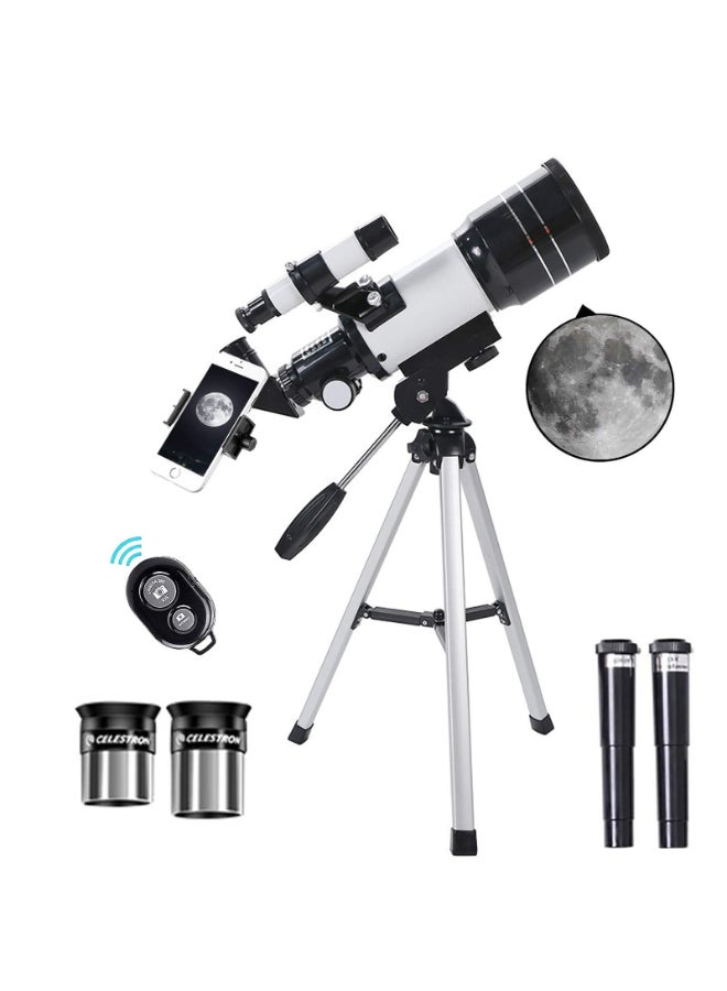Portable 70mm Aperture Refracting Telescope – Fully Multi-Coated Optics with Tripod, Phone Adapter, and Carrying Case for Beginners  - Image 2