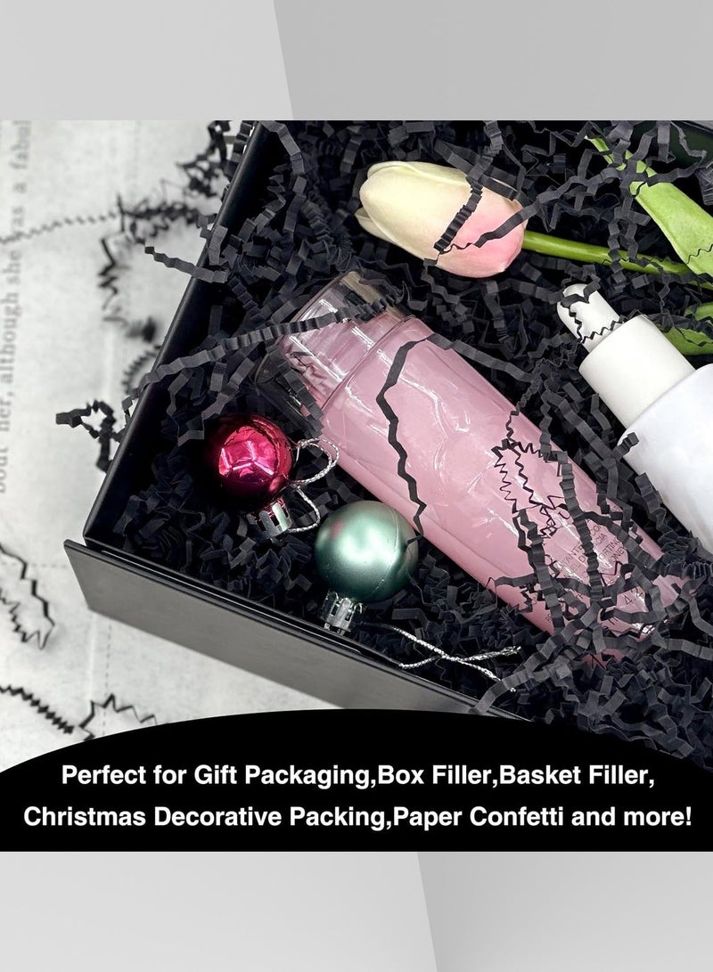 E COMMERCE  BAG E commerce Bag 150 G High Quality And Extra Soft Black Shredded Paper For Gift Box Filling Empty Gift Box Filler Gift Basket Decoration Weeding Gift Decore Crinkle Paper For Gift ,Crinkle Cut Paper ,Paper Grass Paper Shreds - Image 5