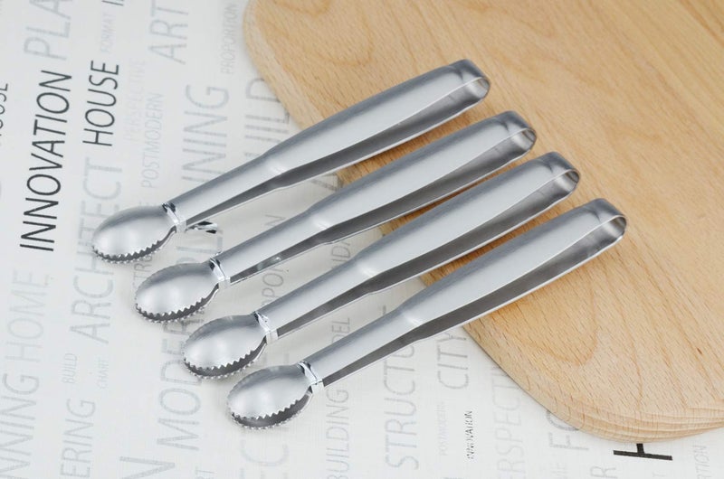 HINMAY Mini Tongs 5-3/4 Inch Stainless Steel Small Serving Tongs, Tiny Kitchen Tong for Appetizers, Tea Party, Coffee Bar, Desserts, Set of 4 - Image 4