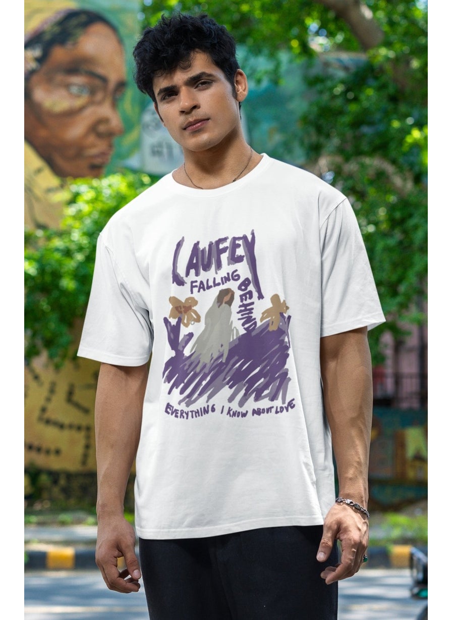 Fuddy Moda - Fuddy Fashion Unisex Laufey Printed T-Shirt, Oversize Falling Behind Chords Printed T-Shirt - Image 1
