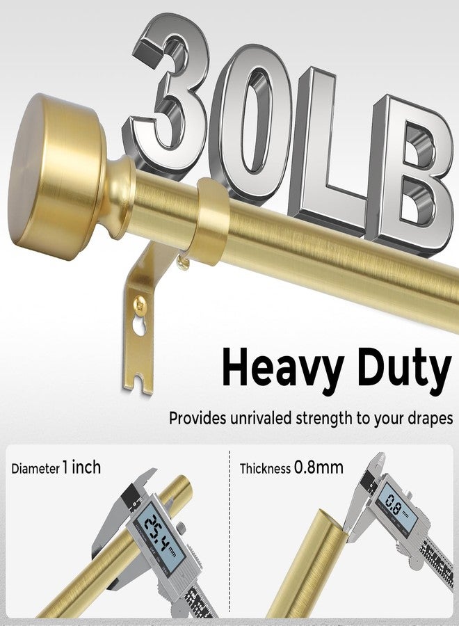 hei! dear Gold Curtain Rods for Windows 28 to 48 Inch(2.3-4ft), 1 Inch Diameter Heavy Duty Curtain Rod, Adjustable Decorative Drapery Poles 18-45", Brushed Gold - Image 3