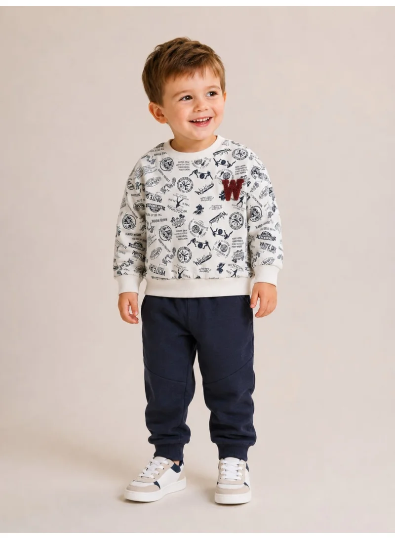 Dirkje Boys 2PCS All-Over Print Sweatshirt with Jogger Pants Set