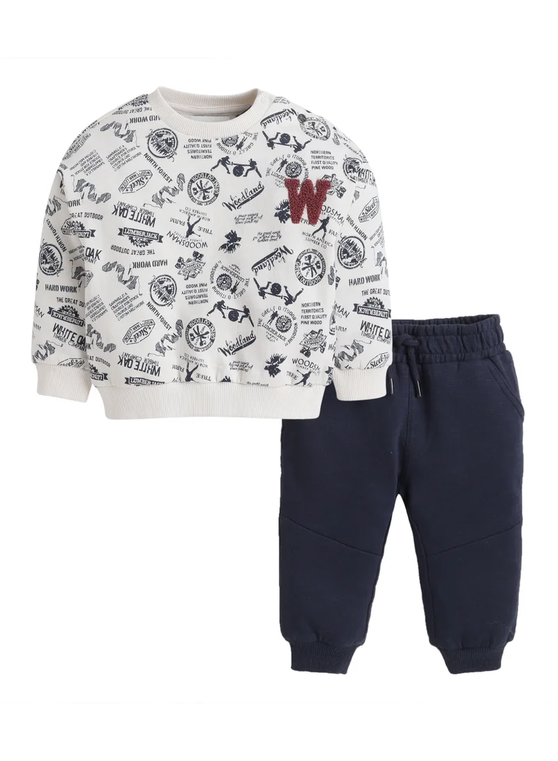Dirkje Boys 2PCS All-Over Print Sweatshirt with Jogger Pants Set