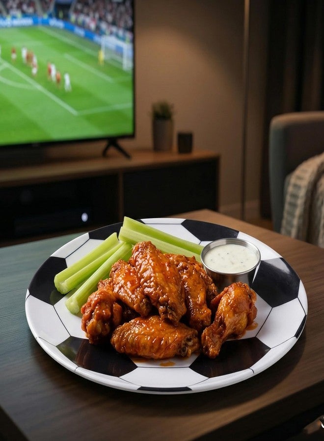 Webbylee Soccer Design 6-Piece Melamine Dinner Plates – 10-Inch Football Theme, Lightweight & Shatter Resistant, Dishwasher Safe, Parties & Indoor Outdoor Use - Image 5