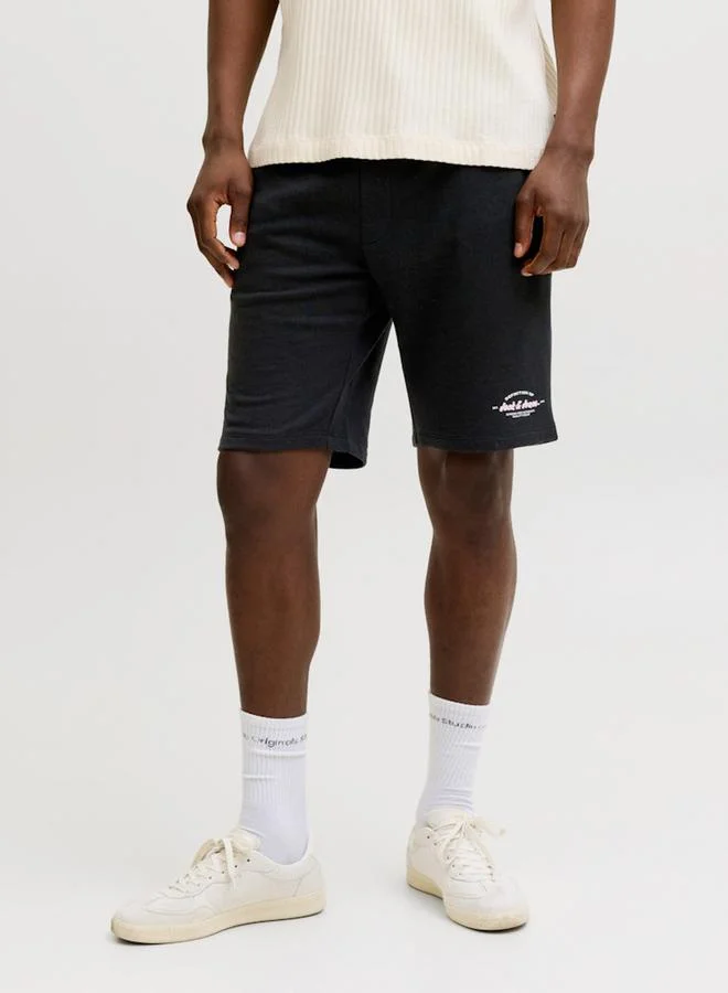 JACK & JONES Men Black Knee-Length Sweat Shorts