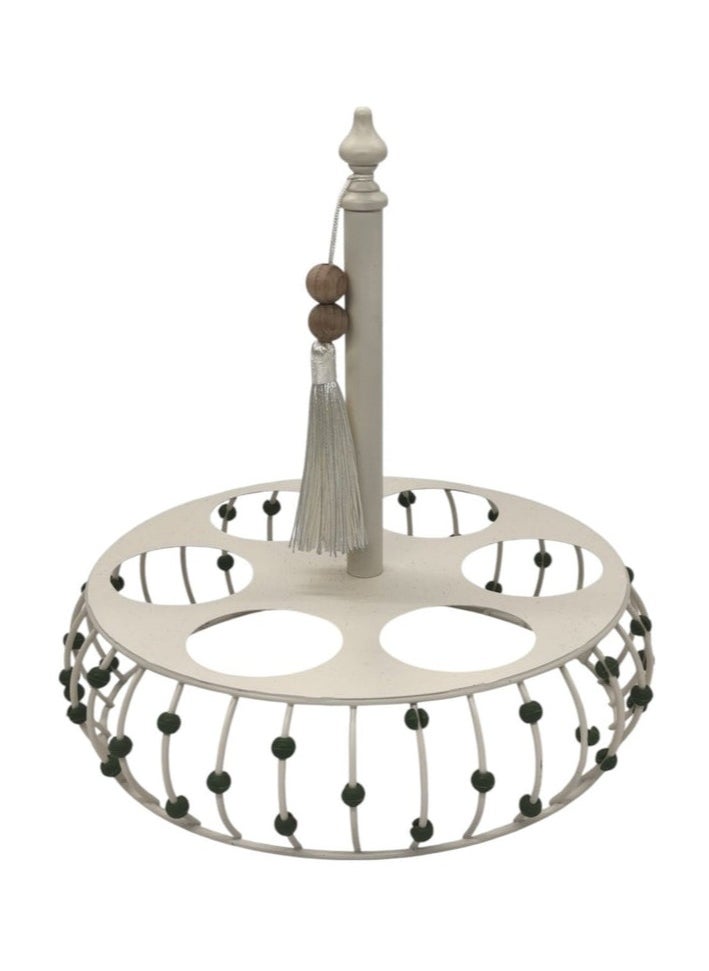 AKDC AKDC Round Metal 6-Way Cup Holder 20cm*24cm, Ivory  - Image 1