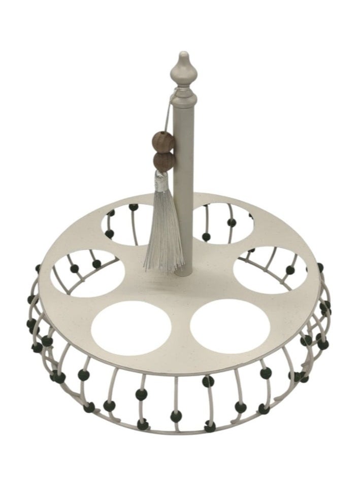 AKDC AKDC Round Metal 6-Way Cup Holder 20cm*24cm, Ivory  - Image 3
