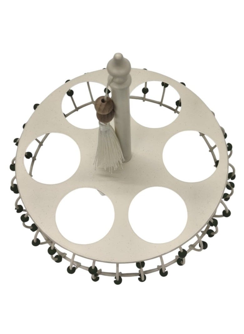 AKDC AKDC Round Metal 6-Way Cup Holder 20cm*24cm, Ivory  - Image 2