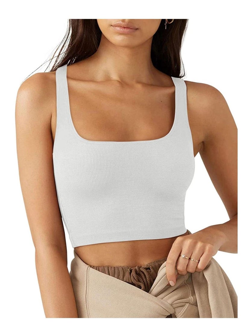 Loquat New Women's Solid Color Simple Sleeveless Short Vest