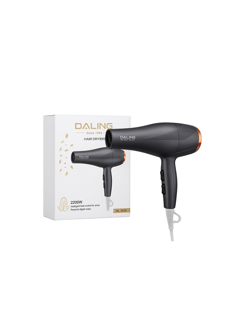 Daling Compact Powerful Hair Dryer 2200W | Fast Drying Technology | Intelligent Heat Control | Low Noise | Lightweight Design | DL-3026 / DL-3028 | Salon-Quality Performance at Home - Image 2