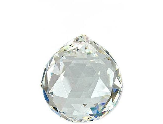 Crystal Prism Suncatcher Set of 3 Beaded Glass Art Hanging Crystal Sun Catcher Prism Ball for Christmas Tree Decoration and Car Pendants (Off White)