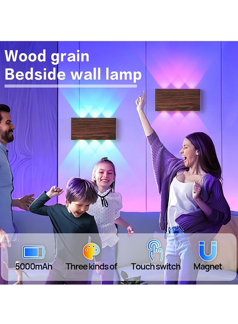 عام اللون RGB بطارية الجدار الخفيفة مع التحكم باللمس التبديل الصمام المغناطيسي بطارية الجدار الخفيفة 5000 ماه لاسلكية الجدار الخفيفة مثالية لغرف نوم مدخل العلية - Image 4