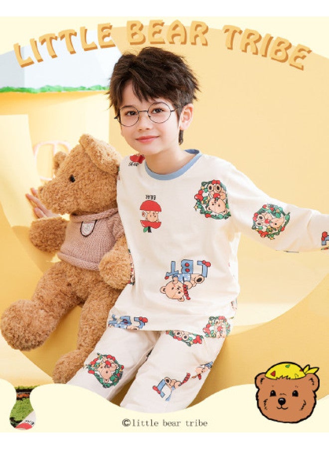 Fenton long Sleeve Round Neck Pullover Homewear Pajama Set For Boys In Spring/autumn - Image 1