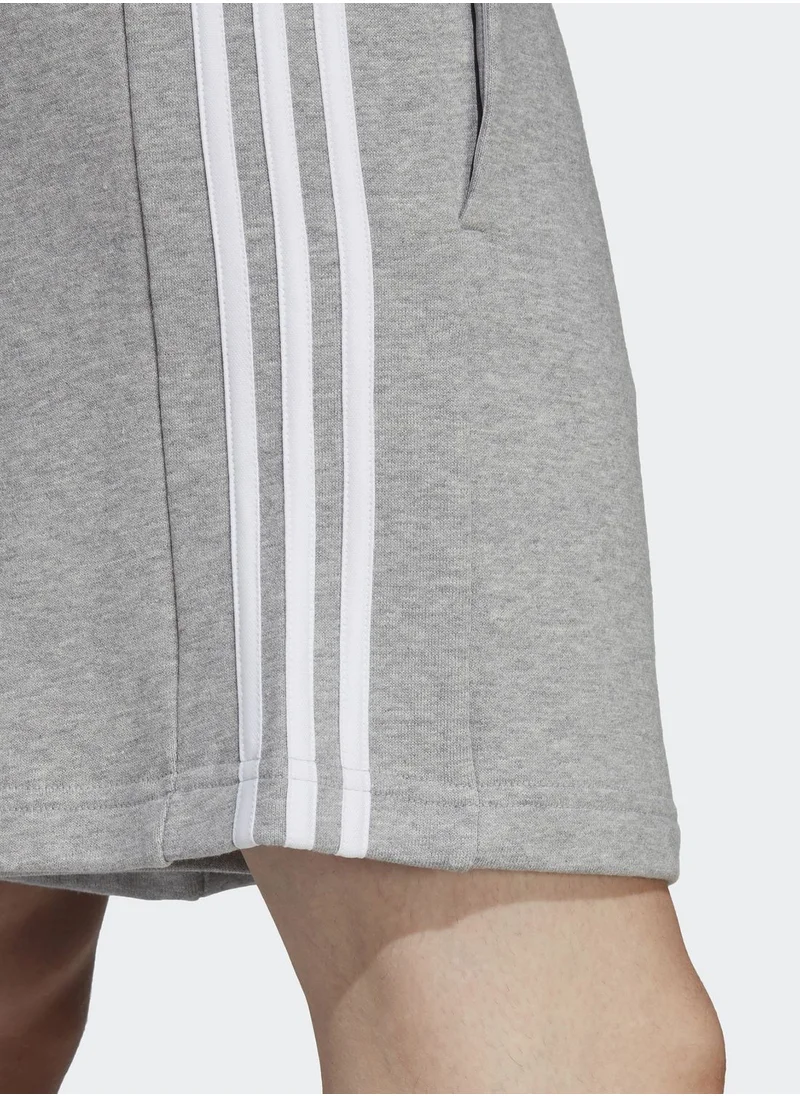 Adidas 3 Stripe Essential French Terry Shorts