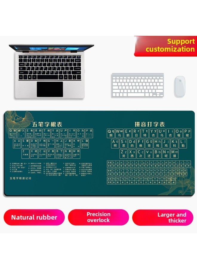 Oversized Mouse Pad Cad Office Shortcut Key Encyclopedia Thickened Ps Wrist Bracer Girl Desk Pad Computer Pad-Color:400x900mm-5mm-Pattern:Five Strokes + Pinyin Typing