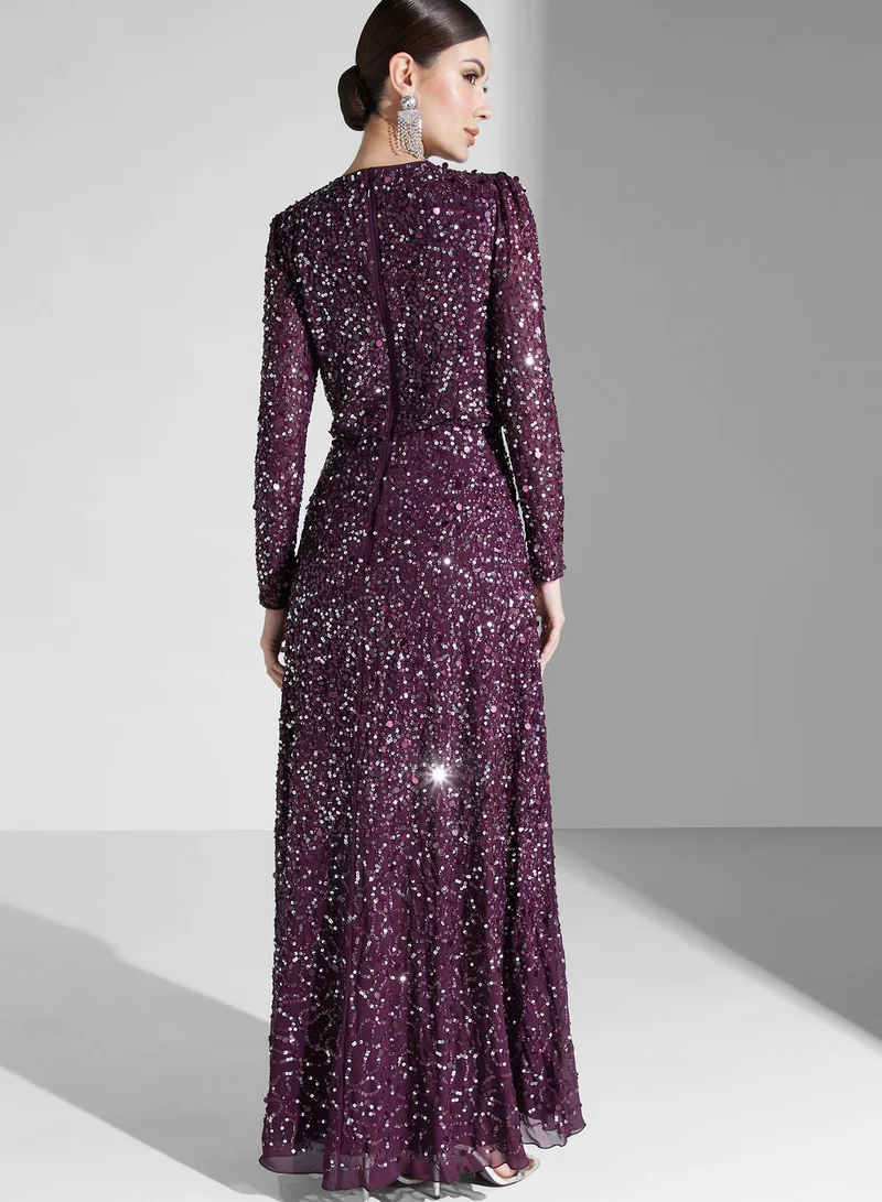 Maya Sequin Wrap Dress